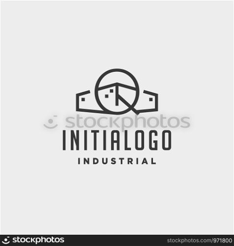 initial letter q real estate logo design for architect, house, building company. initial letter q real estate logo design vector illustration