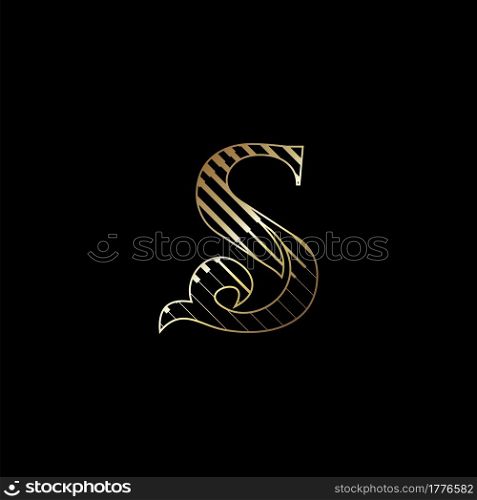 Initial Letter S Luxury Logo Icon Golden Stripe Line Vector Template Design Concept.