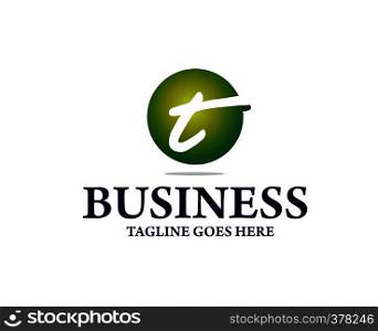 Initial letter T logo template colorful circle for business and company