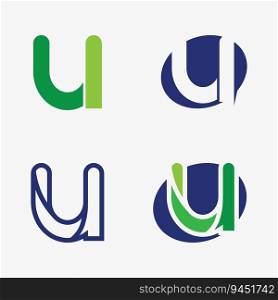Initial letter U logo business and design icon vector