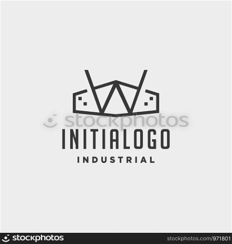 initial letter w real estate logo design for architect, house, building company. initial letter w real estate logo design vector illustration