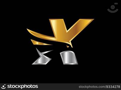 Initial letter with Eagle head negative space symbol. Creative Eagle head vector design