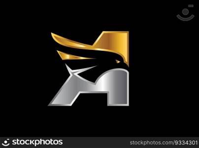 Initial letter with Eagle head negative space symbol. Creative Eagle head vector design