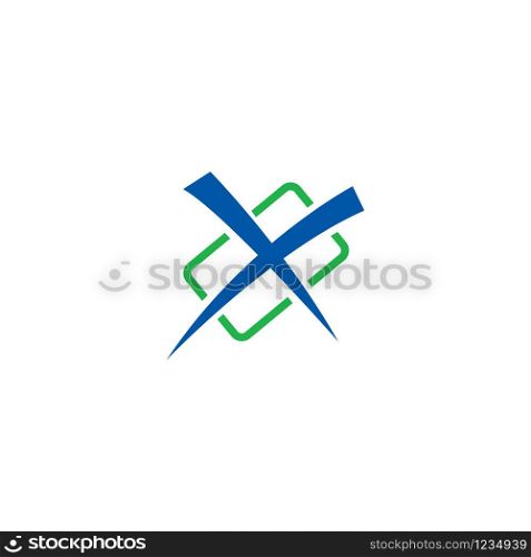 Initial letter X and box vector logo design.