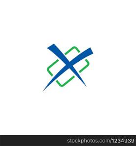 Initial letter X and box vector logo design.