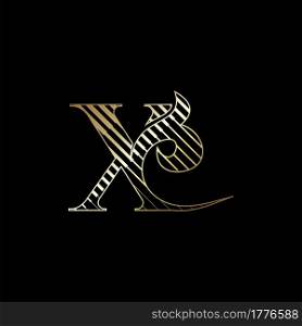 Initial Letter X Luxury Logo Icon Golden Stripe Line Vector Template Design Concept.