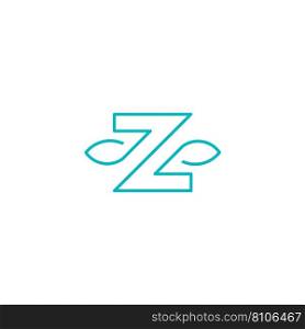 Initial letter z with leaf logo green leaf logo Vector Image