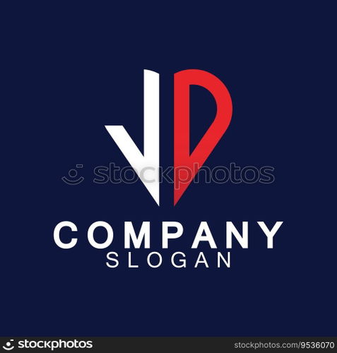 Initial Letters JD Logo Design Vector Template.