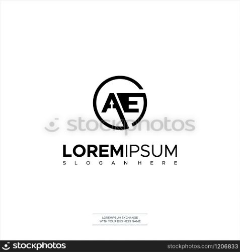 Initial Logo Letter AE A E Vector Element Premium Design