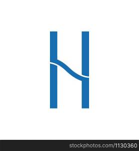 Initial Logo Letter H With Blue Color. Stock illustration vector