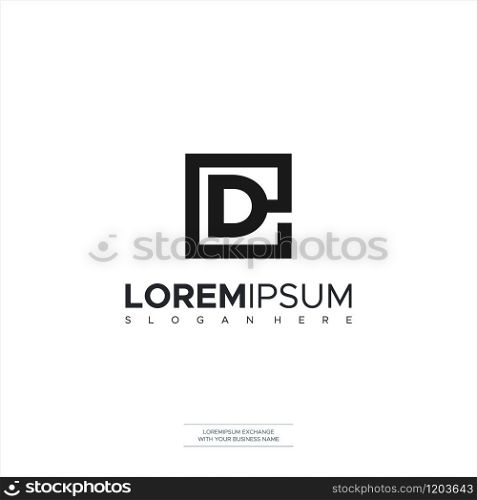 Initial lowercase letter ED or DE, linked outline rounded logo, elegant golden color on black background Symbols, Icon Vector Illustration