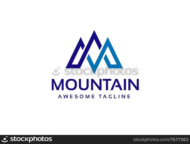 initial m letter Mountains Logo vector Template
