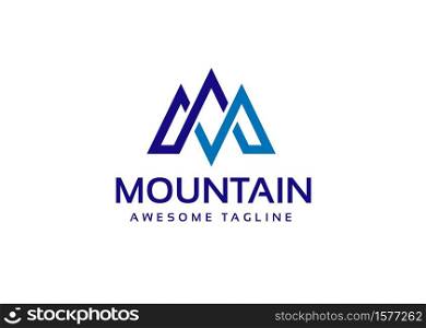 initial m letter Mountains Logo vector Template