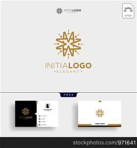 initial M luxury logo template vector illustration and business card design