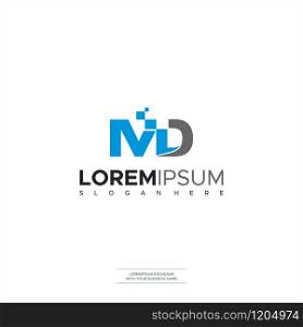 Initial MD Letter Logo Design Template Vector Design vector symbol business logo design
