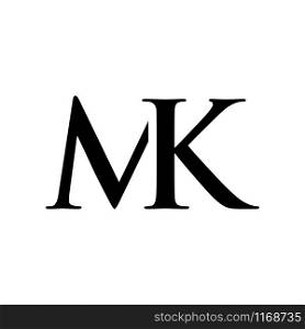 Initial mk alphabet logo design template vector