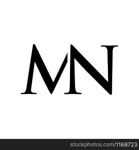 Initial mn alphabet logo design template vector