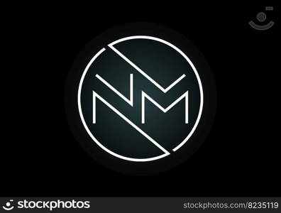Initial Monogram Letter N M Logo Design Vector Template. NM Letter Logo Design