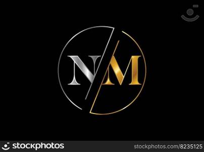 Initial Monogram Letter N M Logo Design Vector Template. NM Letter Logo Design