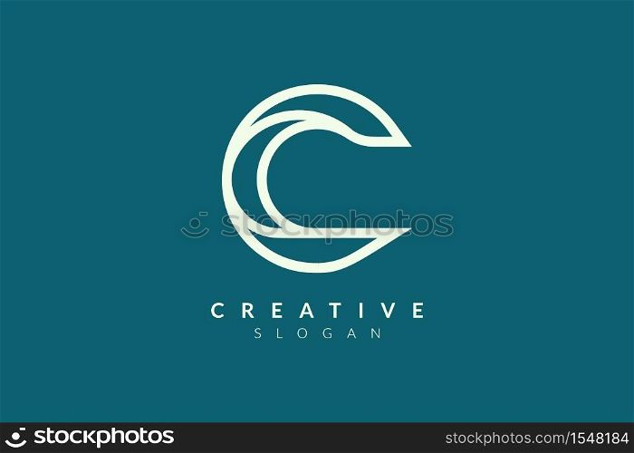 Initial monogram logo design letter C. Simple and modern vector design for business brand and product