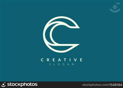 Initial monogram logo design letter C. Simple and modern vector design for business brand and product