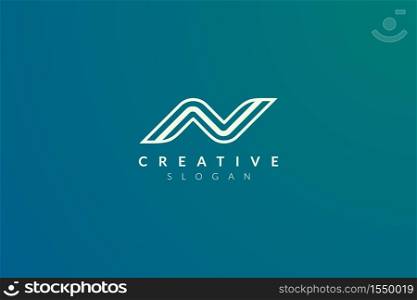 Initial monogram logo design letter N. Simple and modern vector design for business brand and product.