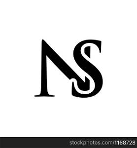 Initial ns alphabet logo design template vector