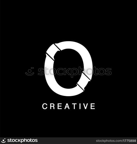 Initial O Letter Flat Logo Abstract Technology Vector Design Concept.