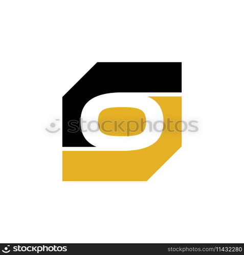initial O rectangle logo vector Template