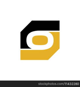 initial O rectangle logo vector Template