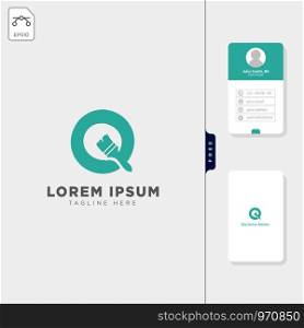 initial O with brush logo template vector illustration, free business card design