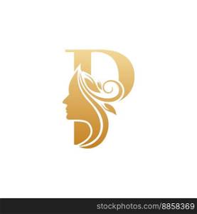 Initial P face beauty logo design templates simple and elegant