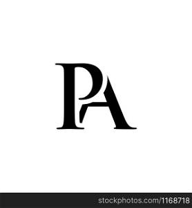 Initial pa alphabet logo design template vector