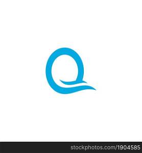Initial Q letter water wave logo template vector