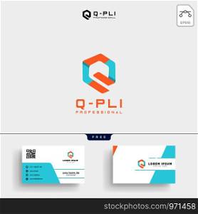 Initial Q logo template vector illustration and business card. Initial Q logo template and business card