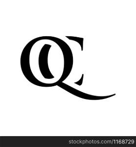 Initial qc alphabet logo design template vector