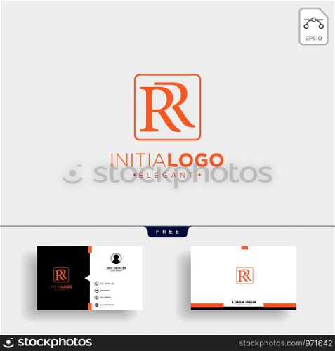 initial r luxury logo template vector illustration and business card design. initial r luxury logo template and business card design