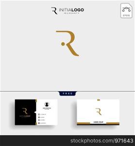 initial r luxury logo template vector illustration and business card design