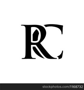 Initial rc alphabet logo design template vector
