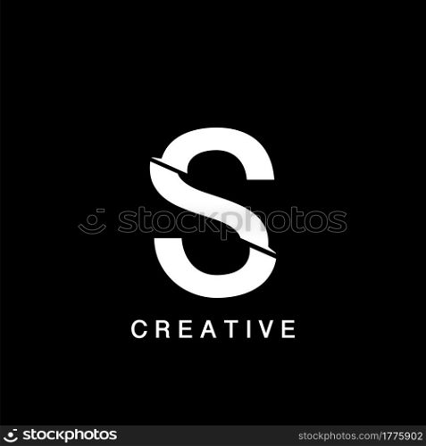 Initial S Letter Flat Logo Abstract Technology Vector Design Concept.