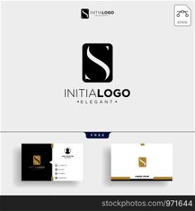 initial S luxury logo template vector illustration and business card design. initial S luxury logo template and business card design