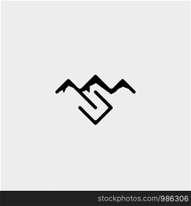 Initial S Mountain Logo Template Design Vector Illustration. Initial S Mountain Logo Template Design Vector