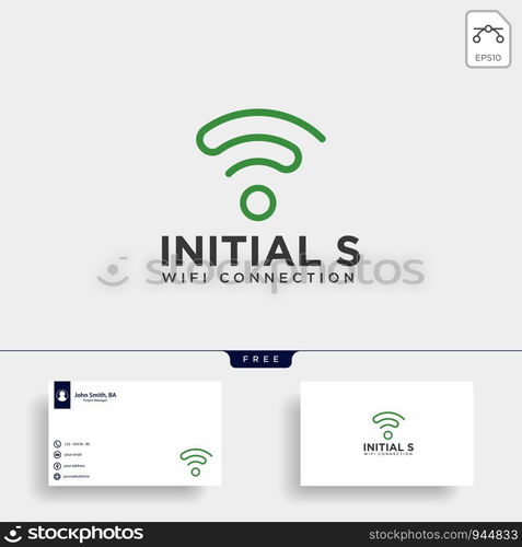 initial S wifi connection communication creative logo template vector illustration icon element isolated - vector. initial S wifi connection communication creative logo template vector illustration