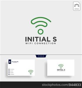 initial S wifi connection communication creative logo template vector illustration icon element isolated - vector. initial S wifi connection communication creative logo template vector illustration