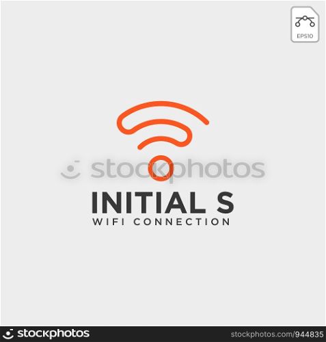 initial S wifi connection communication creative logo template vector illustration icon element isolated - vector. initial S wifi connection communication creative logo template vector illustration
