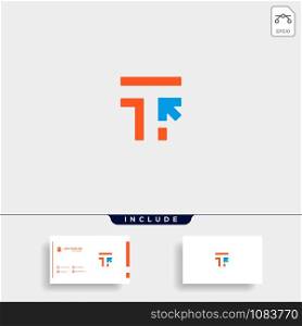 Initial T Click Pointer Logo Template Vector illustration. Initial T Click Pointer Logo Template Vector