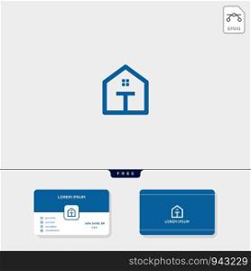 initial T creative logo template, minimalist logo for real estate corporate. vector illustration, business card design template include. initial creative logo template, minimalist logo for real estate corporate. vector illustration, business card design template include