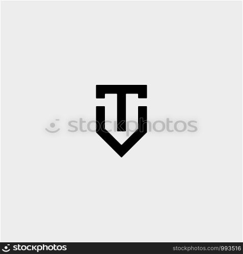 Initial T Shield Logo Template Vector Design Guard Icon. Initial T Shield Logo Template Vector Design