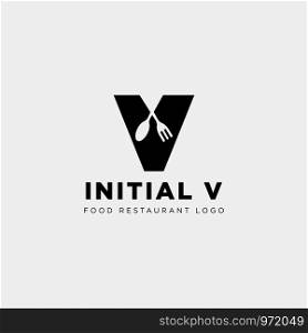 initial v food equipment simple logo template vector icon abstract - vector. initial v food equipment simple logo template vector icon abstract