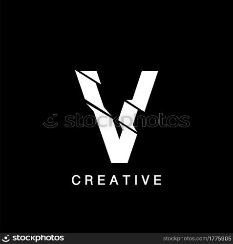Initial V Letter Flat Logo Abstract Technology Vector Design Concept.